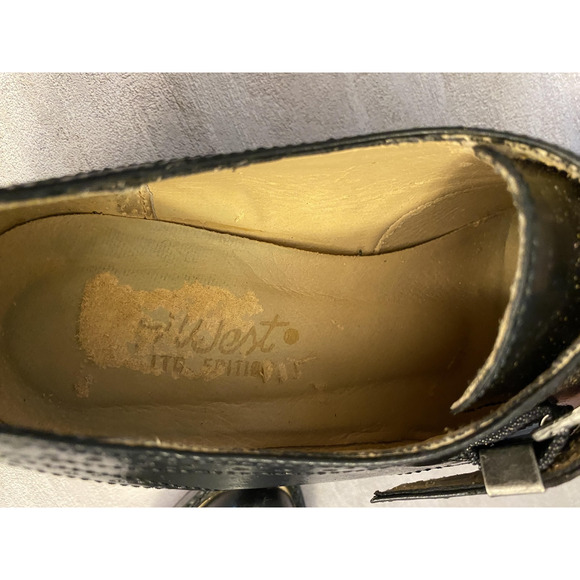 Vintage Nine West Ankle Boots Womens 6 Black Leather Buckle Pointed Toe - Picture 8 of 15